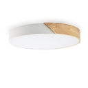 Plafón LED Circular "KUMO" 30W Ø40cm, Metal con Madera Natural, Luz Seleccionable 3000K-4000K-6000K, Estilo Minimalista y Moderna