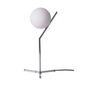  Lámpara de Mesa Bola de Cristal Y Aluminio Dorado: Iluminación Nocturna para Dormitorios y Salas de Estar E27 Ø18cm "LISA"