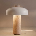 Lámpara de mesa inversa de diseñador danés, luz nocturna de seta nórdica para dormitorio, sala de estar, escritorio de Hotel, iluminación de cabecera de mármol Simple "SOLARA" 