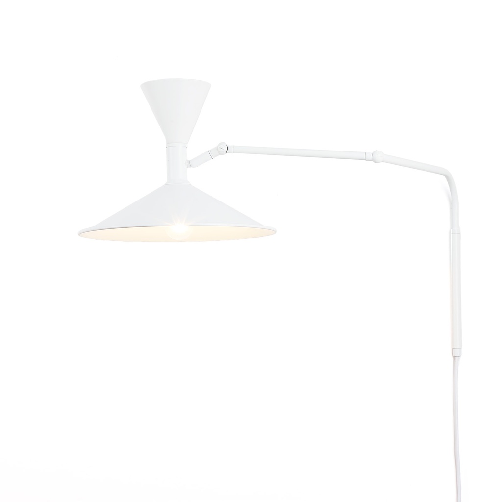 Aplique de pared Dormitorio interior Sala de estar Decoración del hogar Lámpara de pared con brazo oscilante Enchufe con interruptor Apliques Mesita de noche Iluminación montada industrial "GAMA"