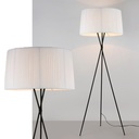 Tripod floor lamp with circular textile shade "London" E27