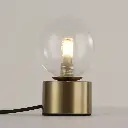 Table lamp with transparent glass ball and gold base G9 "Warsaw"