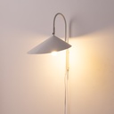 Aplique de pared minimalista nórdico con enchufe, pantalla giratoria, estilo wabi-sabi medieval, para dormitorio y sala de estar E27 "LOTO"