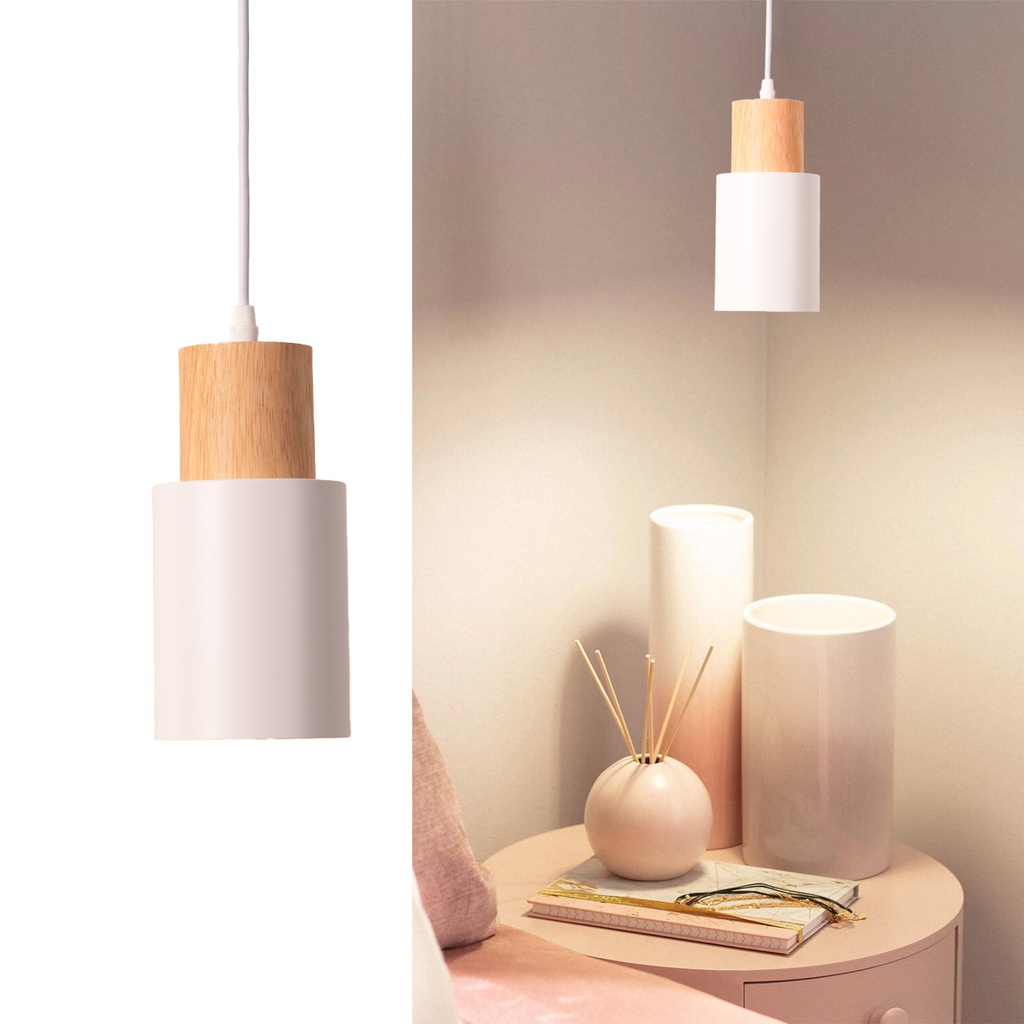 Lámpara Colgante "KIRA" de Metal y Madera – Estilo Escandinavo y Moderno