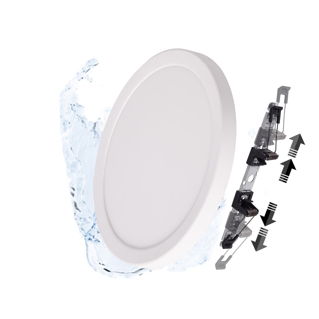 Plafón LED 18W CCT Ø225mm IP44 Empotrable o Superficie – Luz Seleccionable 3000K/4000K/6000K