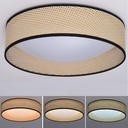 Lámpara de techo LED tipo plafón CCT 3000K-4000K-6000K 30W -Pantalla Ratán - Ø40cm
