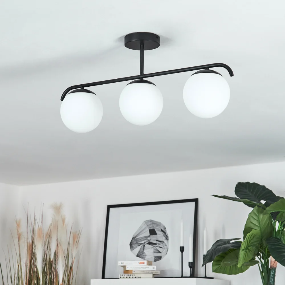 Triple crystal ball ceiling lamp "TRIADA"