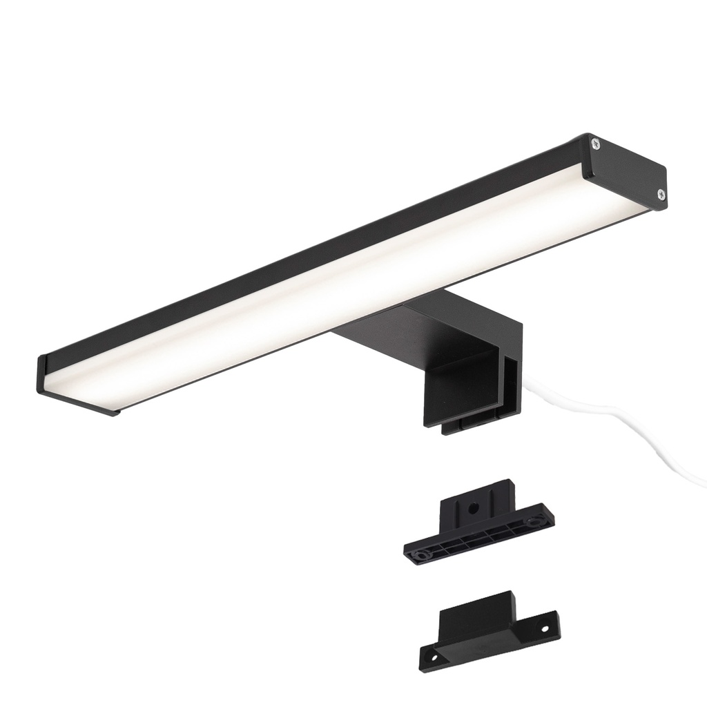Aplique de pared LED para baño, espejo y mueble, diseño slim IP44, 8W, 30 cm, en aluminio con luz blanca neutra de 4000K
