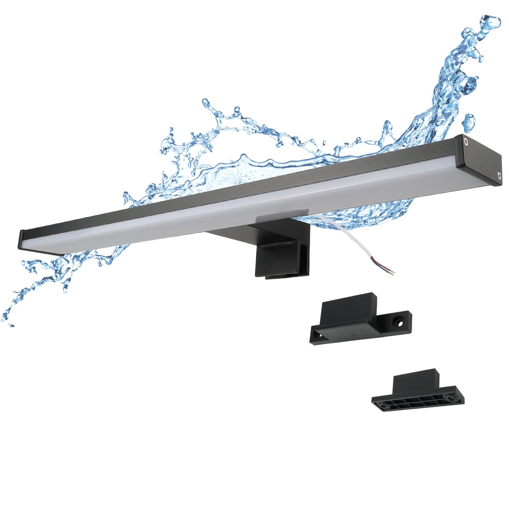 Aplique de pared LED para baño, espejo y mueble, diseño slim IP44, 12W, 50 cm, en aluminio con luz blanca neutra de 4000K