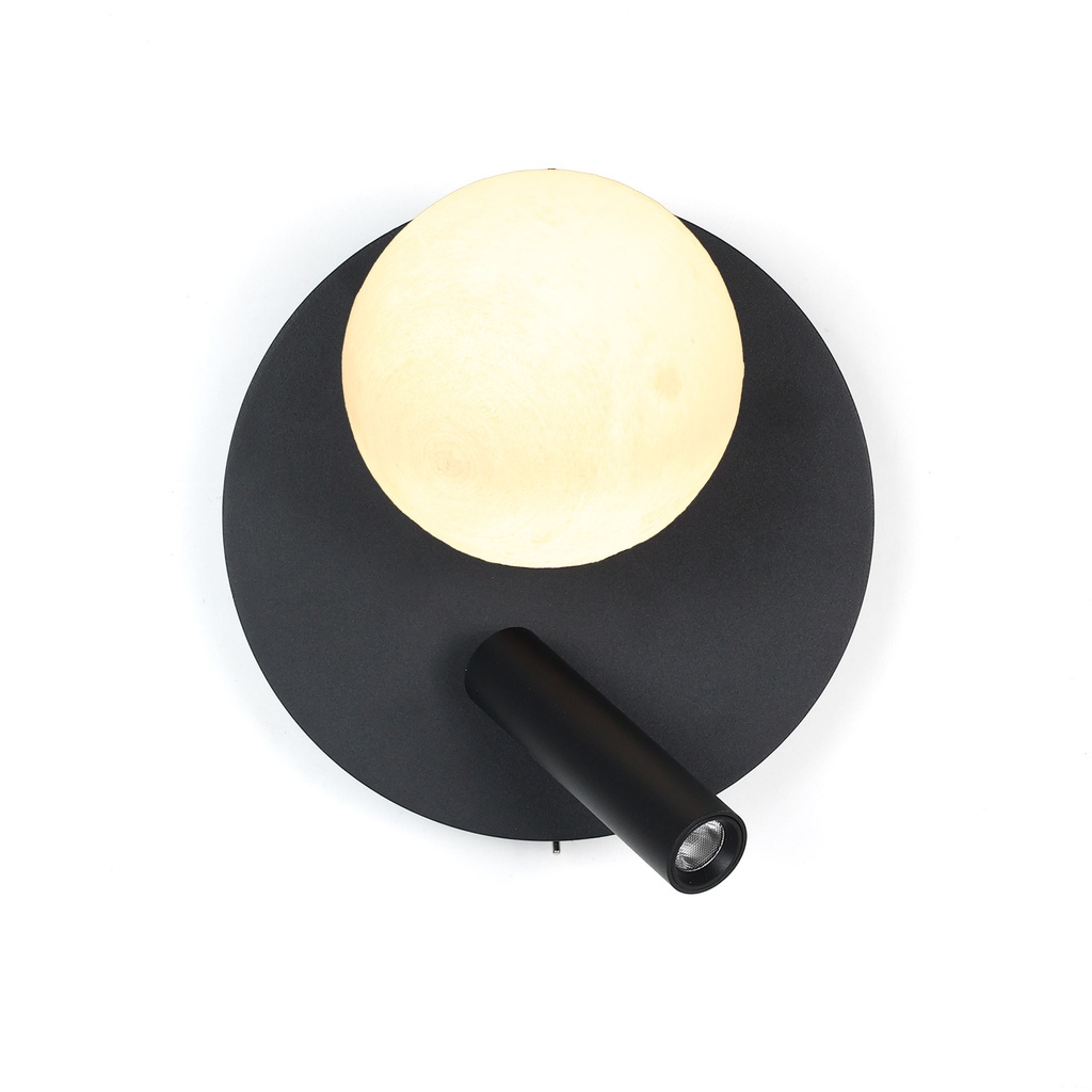 Luminária de parede LED com luz de leitura ajustável de 3W e bola de cristal "LINDAU"