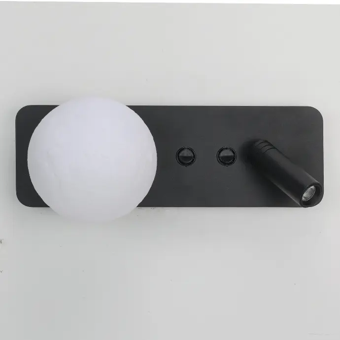 Luminária de parede LED com luz de leitura ajustável de 3W e bola de cristal "PASSAU"