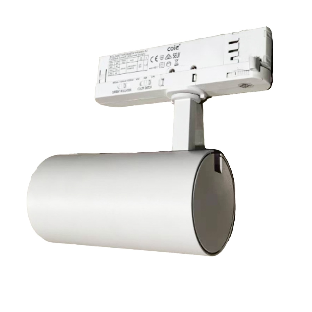Foco carril LED trifásico CCT 2700K-4000K-6000K 38W 