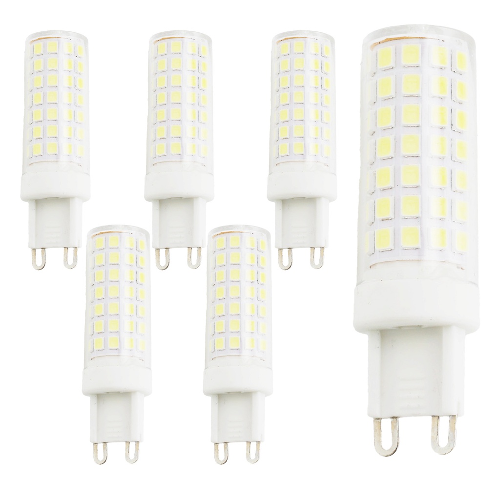  6er-Pack G9-Röhren-LED-Lampen 6 W, hohe Effizienz und lange Lebensdauer, 220–240 V AC