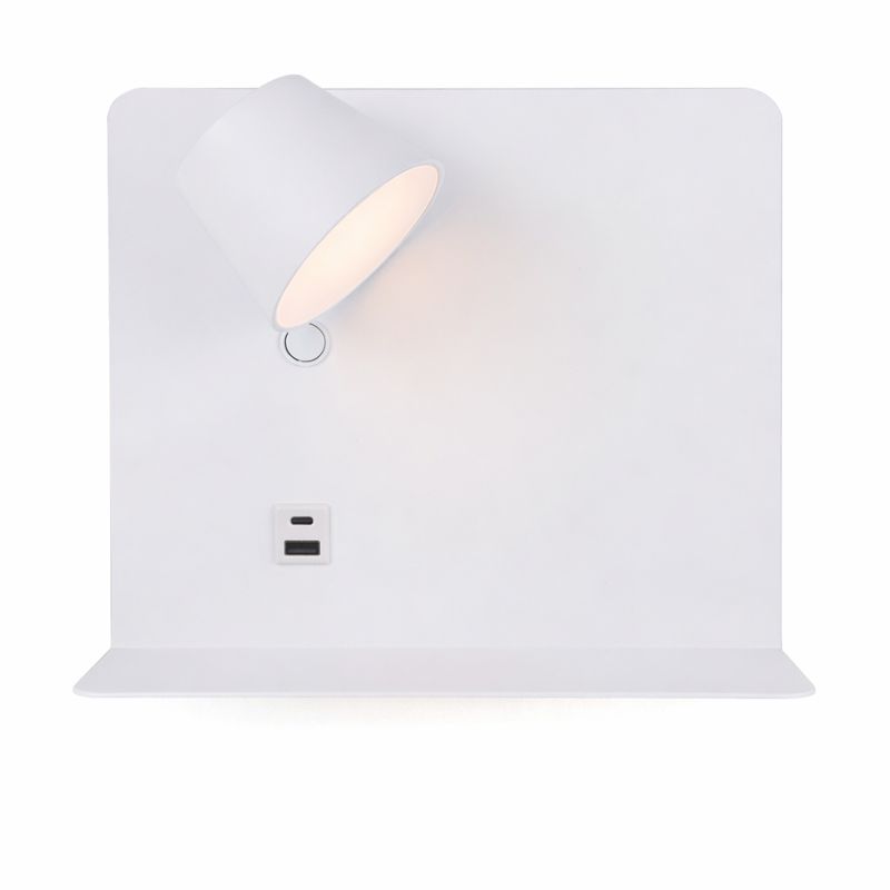 6 W verstellbare Wandleuchte mit USB- und Typ-C-Aufladung, 2700 K – 6000 K, Osram-Chips, KGP-„SION“-Treiber (linker Strahler)