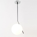 Kristallkugel-Pendelleuchte "MOON" - E27 ø 18cm Minimalistisches Design, Opalglas, Für klassische, Retro- oder zeitgenössische Innenräume
