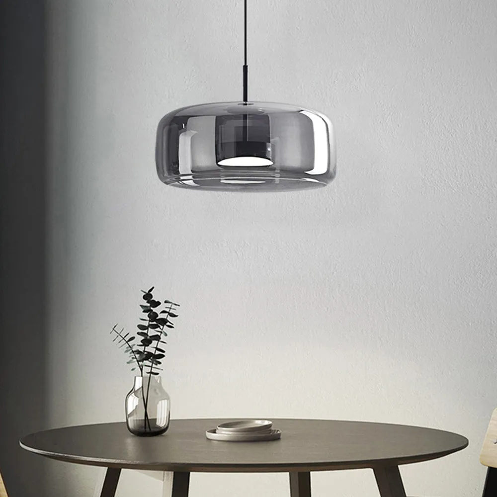 Lámpara Colgante LED de Cristal Moderna Minimalista – Anillo Metálico, diametro 38 cm, 25W, 3000K-4000K-6000K "Illus"