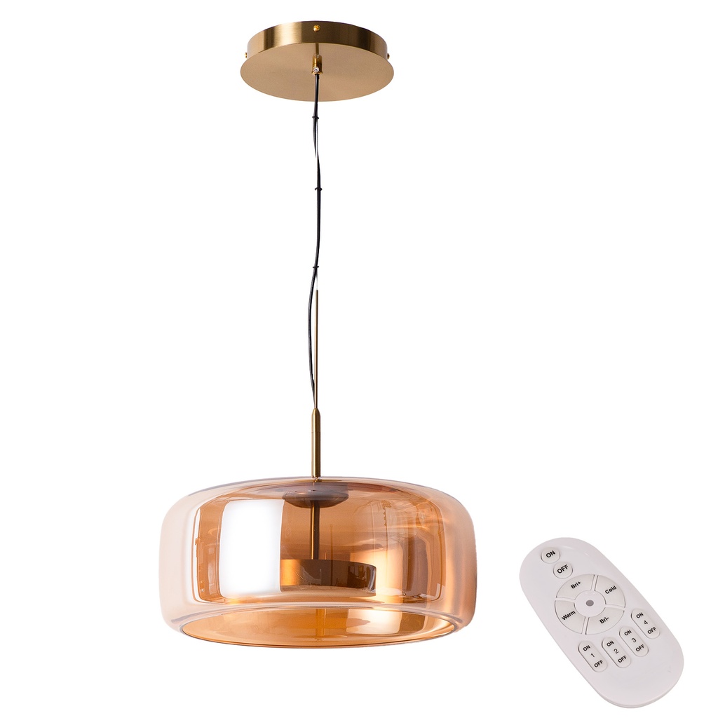 Lámpara colgante LED cristal Medida: 38cm 12W 3000K-4000K-6000K Ambar