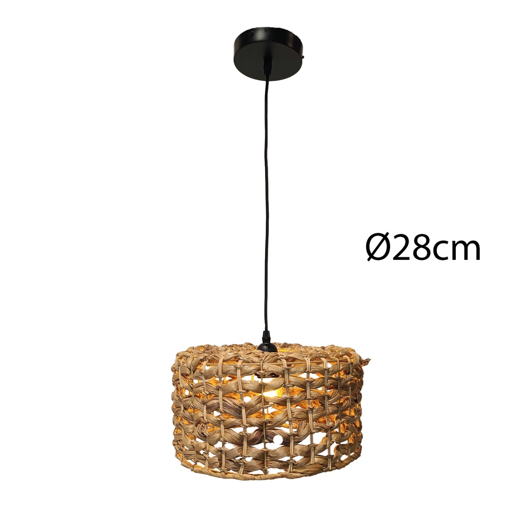 Rattan-Deckenpendelleuchte, Durchmesser 28 cm, rustikaler Stil „Brisa“