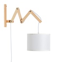 Extendable wooden wall lamp with 40cm fabric shade "ZIGZAG"