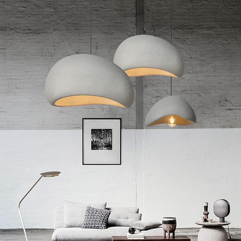 Lampada a sospensione creativa Nordic Wabi Sabi a cupola Ø40cm in resina giapponese, stile industriale vintage, per soggiorno, sala da pranzo e camera da letto.