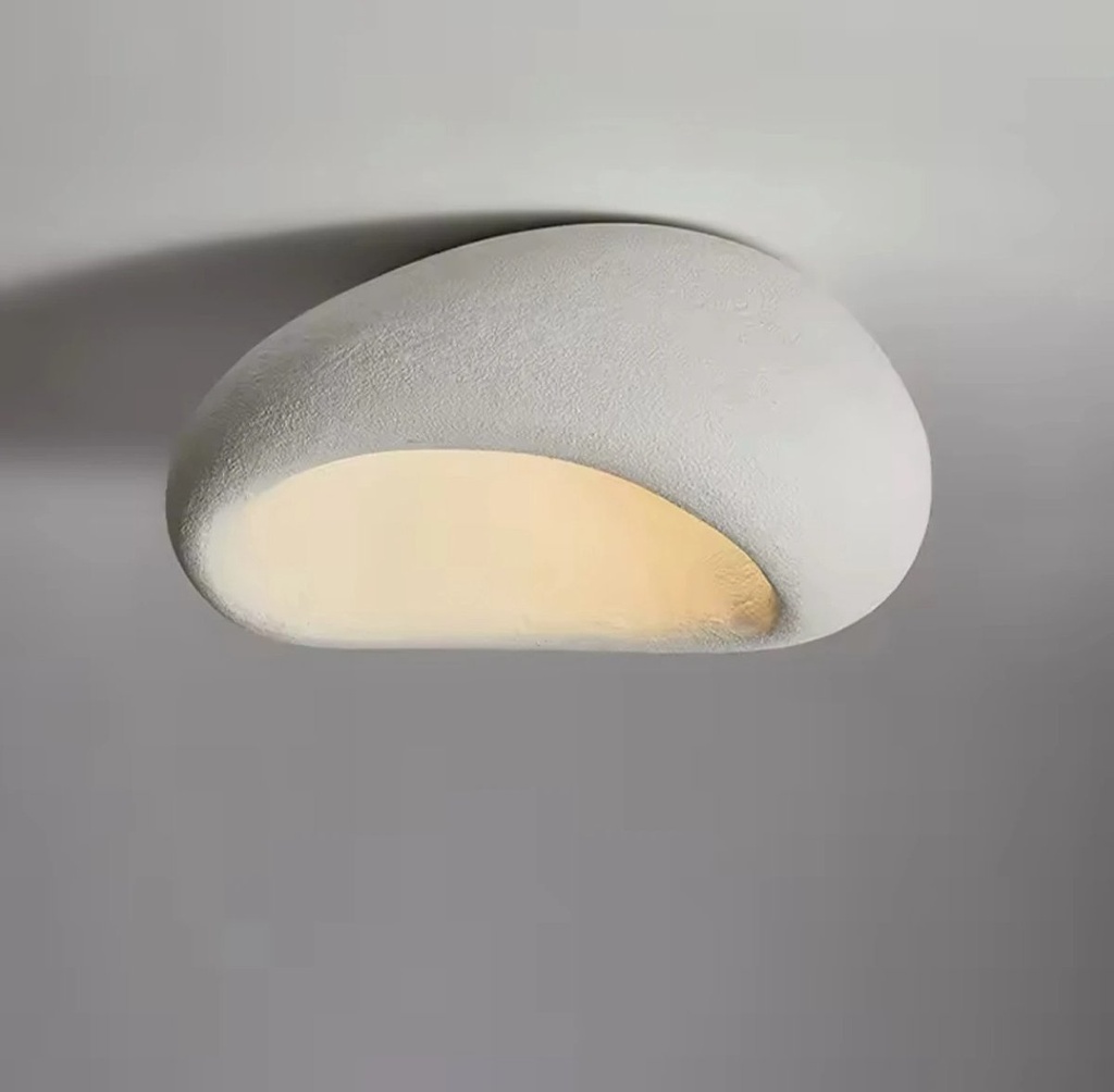 Japanese Wabi-sabi Retro Minimalist Ceiling Lamp in Resin and Metal Ø52 cm, Nordic and Wind Style, E27 Socket.