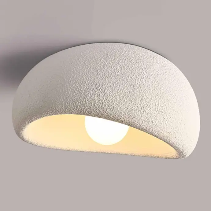 Japanese Wabi-sabi Retro Minimalist Ceiling Lamp in Resin and Metal Ø60 cm, Nordic and Wind Style, E27 Socket.