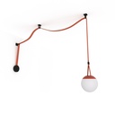 Kit lampada a sfera 12W + nastro tessile elettrico + accessori nastro con finitura rosso terra 7 metri, bianco caldo 2700K, 48v