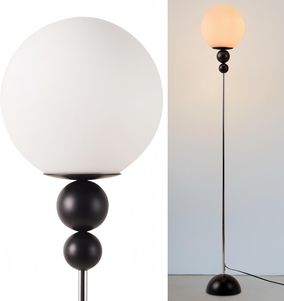 Floor lamp with multi-ball and opaque white sphere "LOKE" E27