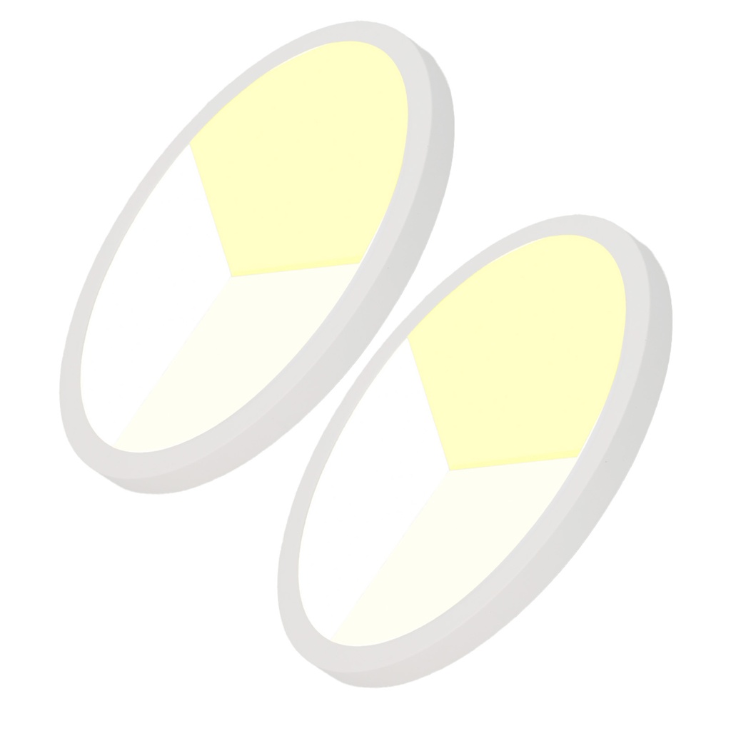 Lot de 2 Plafonniers LED Encastrables et en saillie Ø300mm 24W IP44 – Lumière CCT 3000K/4000K/6000K – Découpe orientable Ø65-270mm – Ultra-fin 17mm