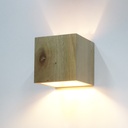 Applique a cubo in legno con attacco E27 "CUBET"