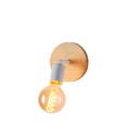 Wooden Wall Lamp with E27 Socket, Vintage and Rustic Style