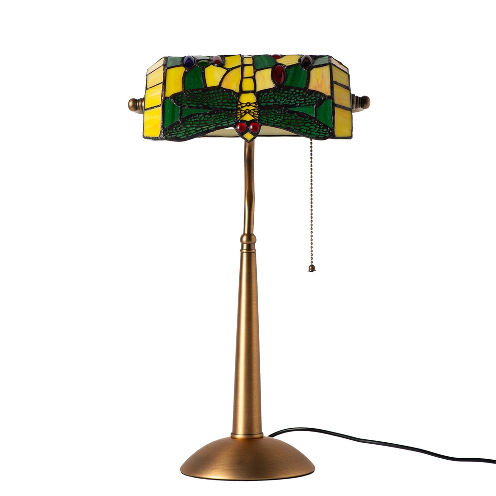 Lámpara de mesa estilo Tiffany libélula en cristal para dormitorio, escritorio y lectura"libélula"-E27