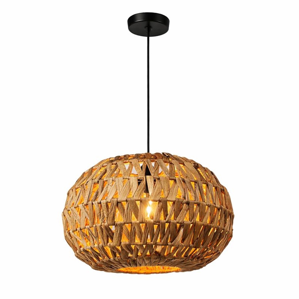 Lámpara Colgante de Ratán Natural Ø38 cm – Estilo Boho/Nórdico, Casquillo E27 "NÁVIA"