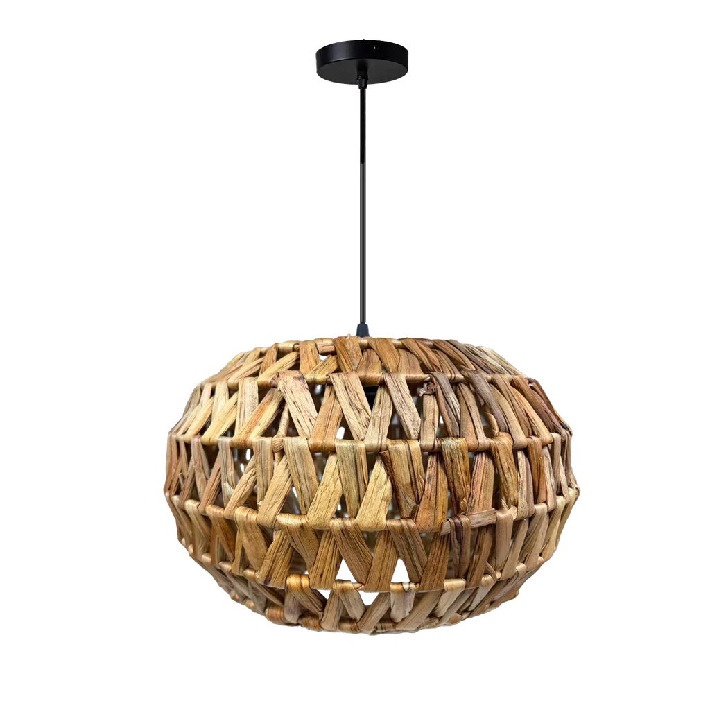 Lámpara Colgante de Ratán Natural Ø38 cm – Estilo Boho/Nórdico, Casquillo E27 "NÁVIA"