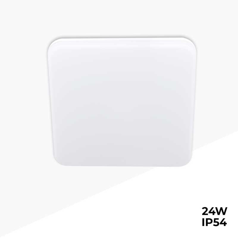Waterproof LED Ceiling Light Square White 24W 2640LM IP54