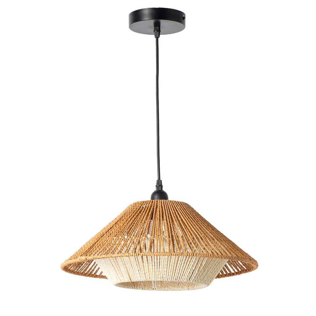 Lámpara de araña retro de estilo japonés Wabi-sabi, dormitorio creativo simple, sala de estar, lámpara colgante, lámpara de barra de comedor, lámpara de cuerda de cáñamo tejida a mano con soporte E27 D40cm "AKARI"