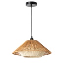 Lámpara colgante “AKARI” de papel trenzado – Estilo japonés Wabi-Sabi, diseño artesanal, pantalla de papel trenzado, casquillo E27, Ø40 cm, ideal para comedor, salón o dormitorio