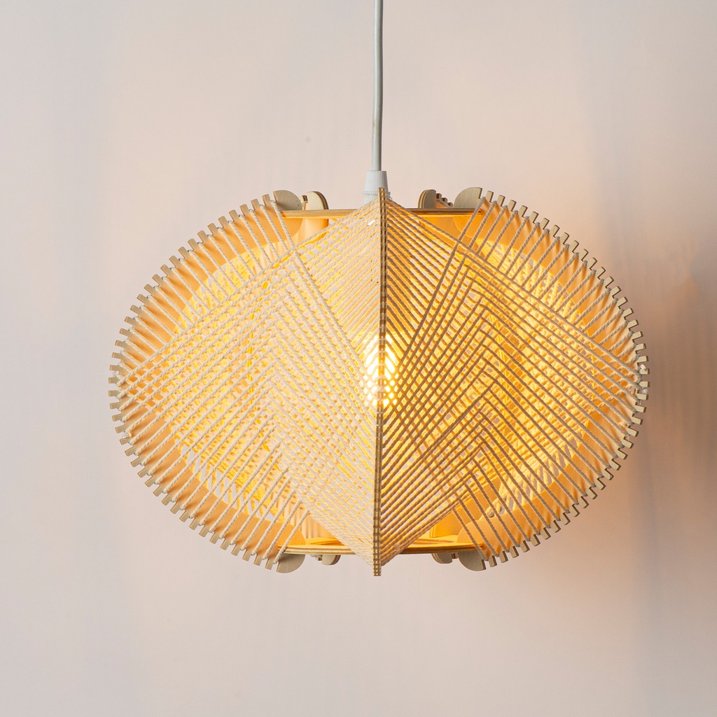 Lámparas colgantes escandinavas Mid-Century  lámpara colgante de madera de ratán con cuerda bohemia, luz colgante tejida para la entrada del dormitorio de la isla de la cocina D30cm