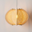 Lámparas colgantes escandinavas Mid-Century  lámpara colgante de madera de ratán con cuerda bohemia, luz colgante tejida para  dormitorio, la isla de la cocina D30cm "FLORENCIA"