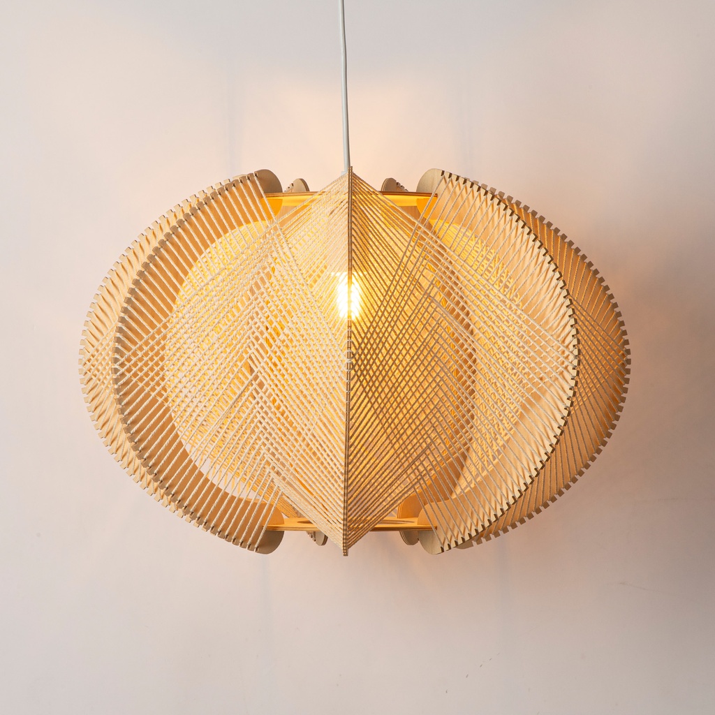 Lámparas colgantes escandinavas Mid-Century  lámpara colgante de madera de ratán con cuerda bohemia, luz colgante tejida para la entrada del dormitorio de la isla de la cocina D50cm