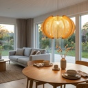 Lámparas colgantes escandinavas Mid-Century  lámpara colgante de madera de ratán con cuerda bohemia, luz colgante tejida para la entrada del dormitorio de la isla de la cocina D60cm