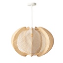 Lámparas colgantes escandinavas Mid-Century  lámpara colgante de madera de ratán con cuerda bohemia, luz colgante tejida para salón, comedor D60cm  "FLORENCIA"