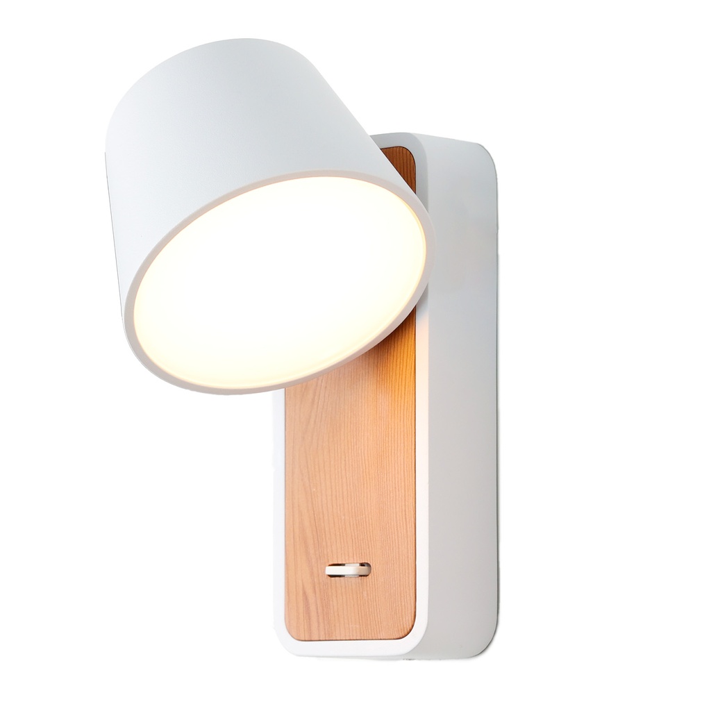 6W 2700K Adjustable LED Wall Light with Wooden Base "MINOTTI"