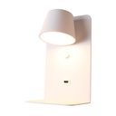 Applique LED orientabile con interruttore e base di ricarica USB "BANCUP" 6W 2800K