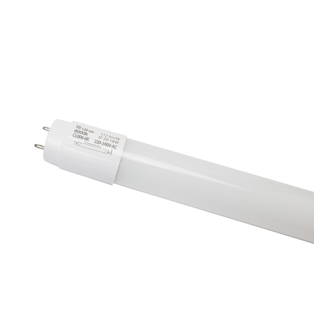 LED TUBE T8 Glass 120CM One Side Connection 18W High efficiency 115lm/W