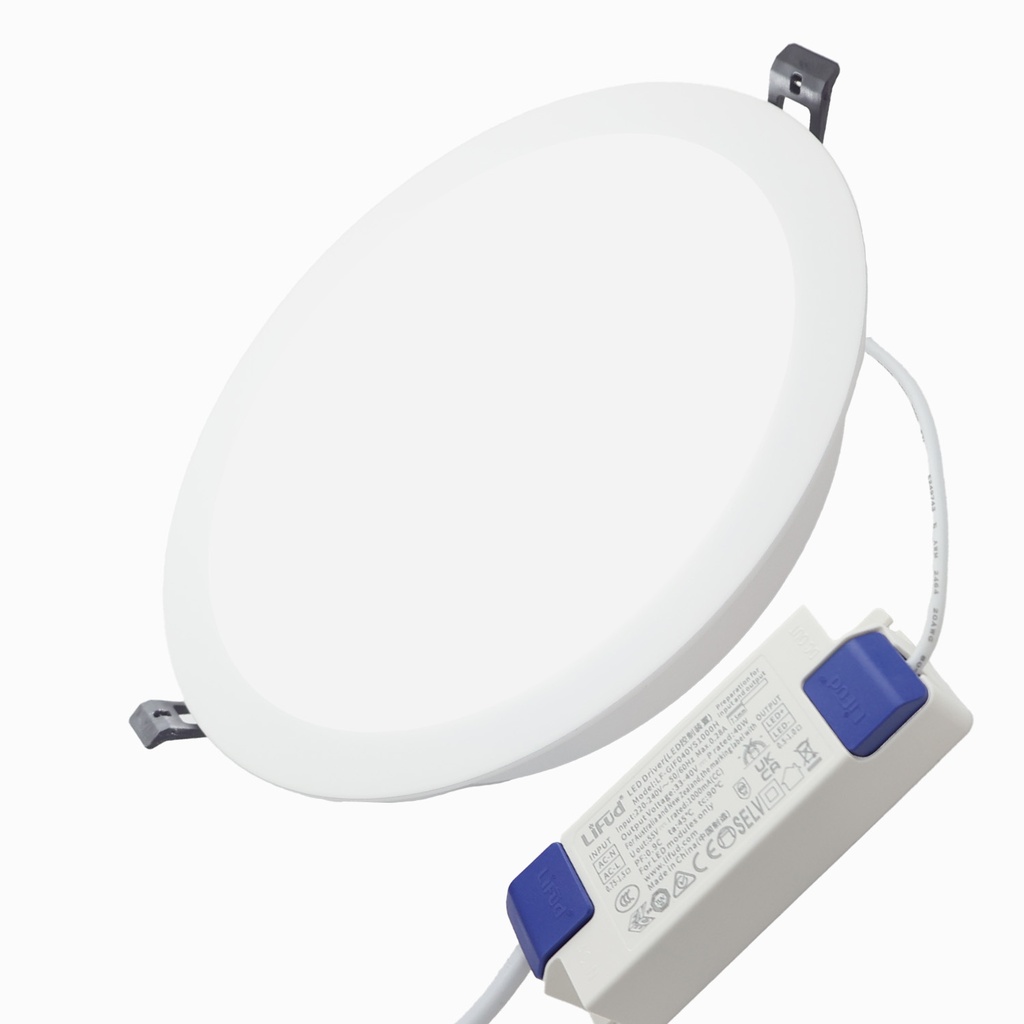 DOWNLIGHT 40W IP44 CCT3000K-4000K-5400K) Corte Ø 200-220mm con Lifud Driver 135lm/w