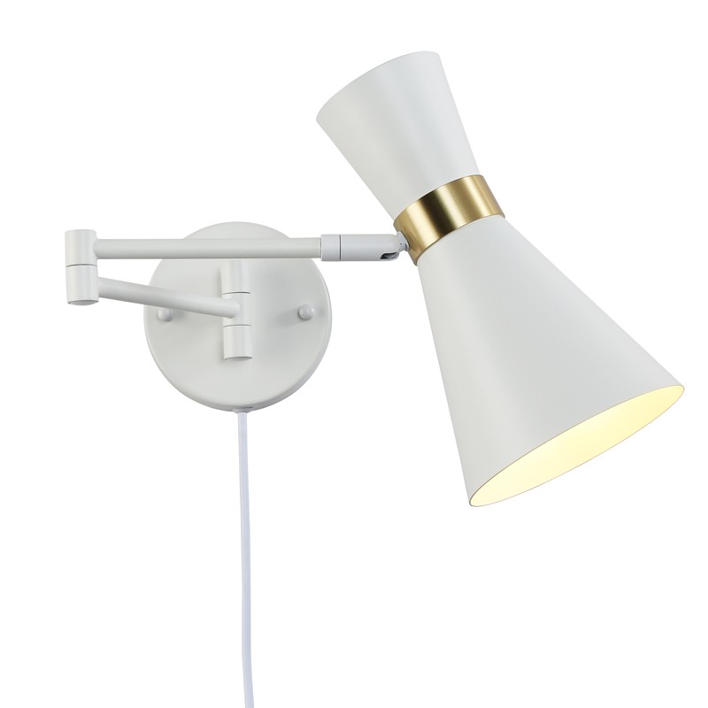 "SENDA" articulated arm wall light with cable and E27 switch socket