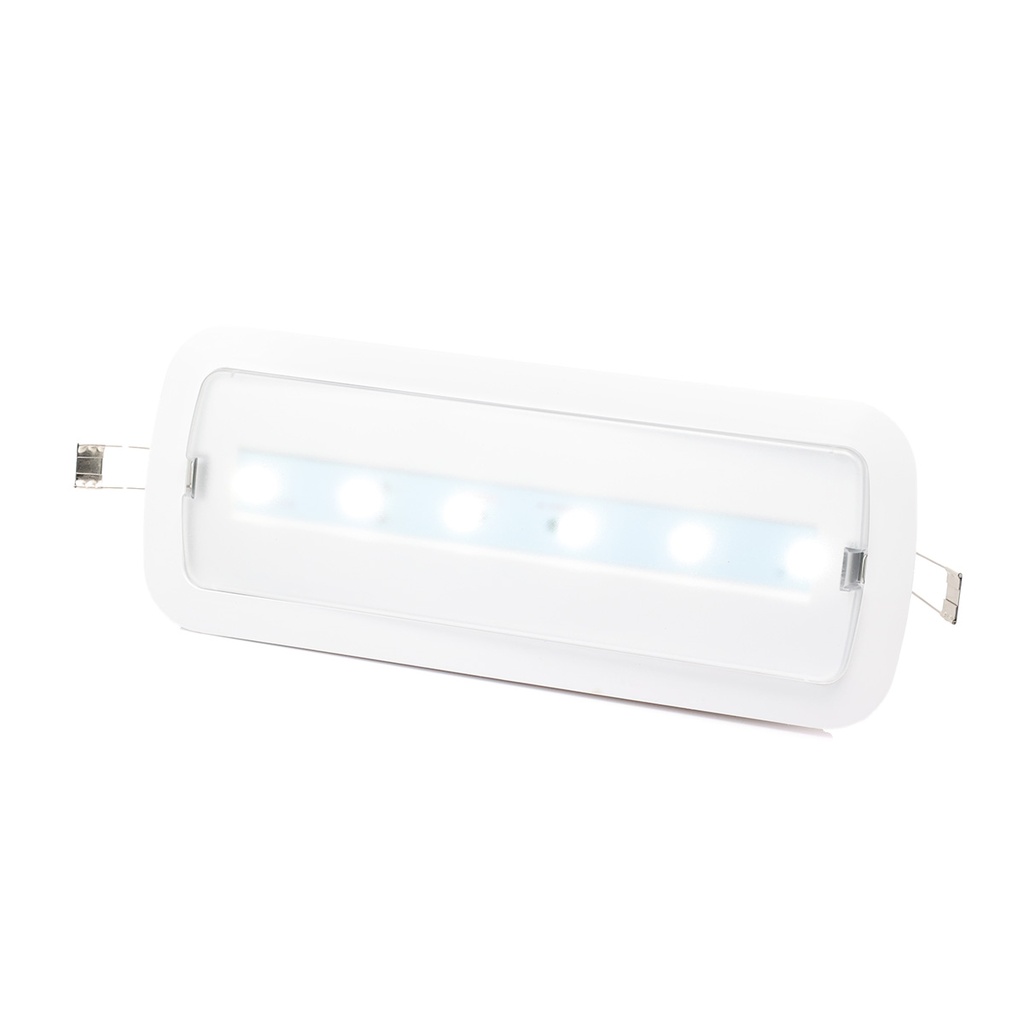 Luz de emergência LED 3W 265lm com autonomia de 3h, kit de montagem incluso