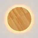Aplique de Pared Circular en Madera "PLATINA" 26W  Ø 30cm Luz Indirecta 2700K Iluminación Trasera IP20.