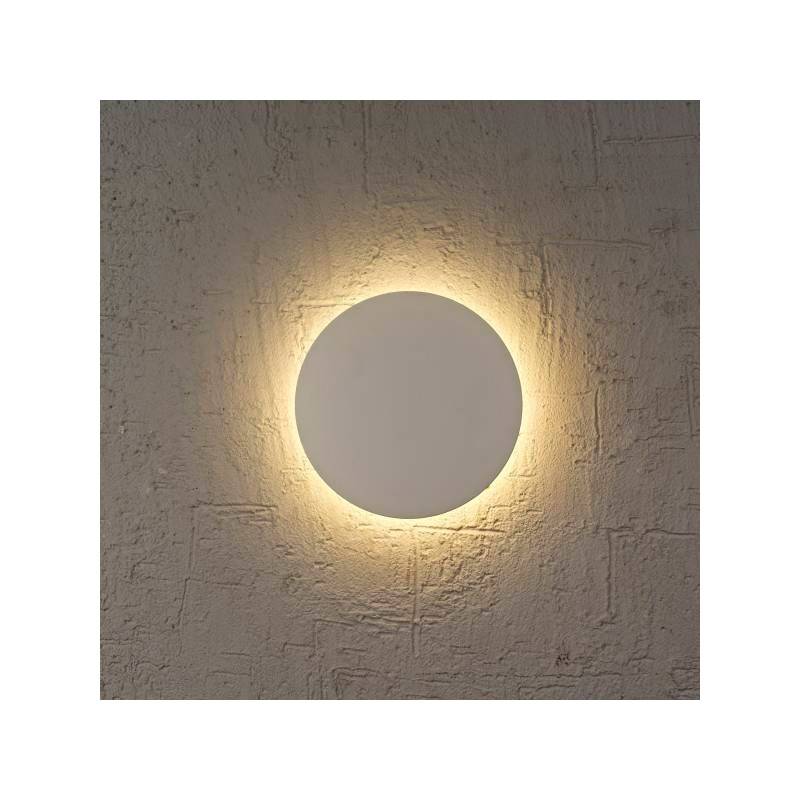 Aplique LED de Aluminio 12W  Exterior Cubierto con Iluminación en la Parte Trasera, Driver EagleRise, Ø250x38mm, 2700K, IP44 "JADE". 